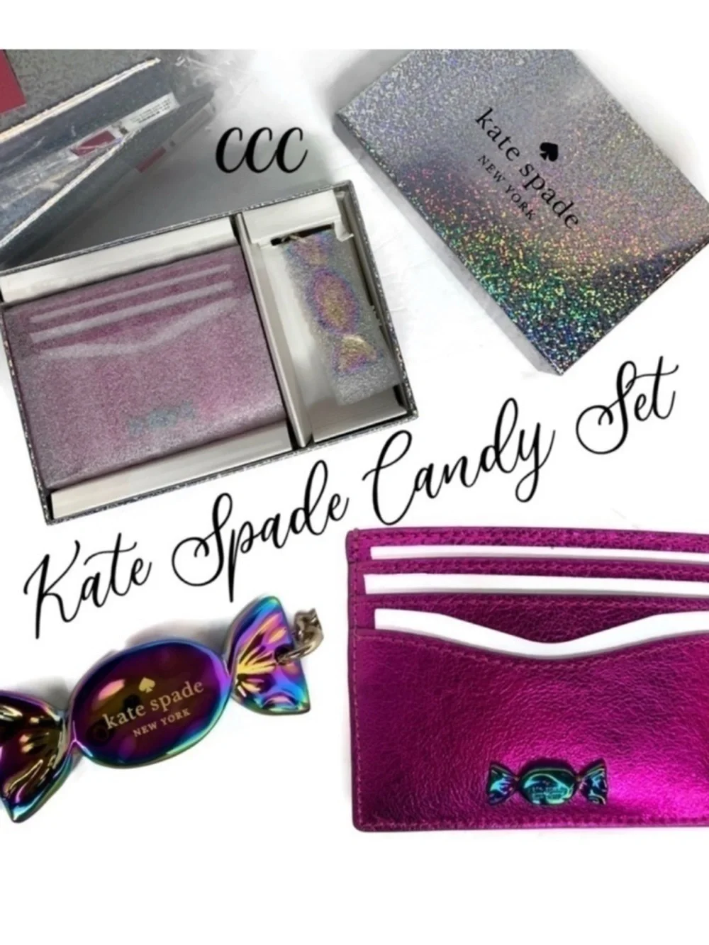 Kate Spade Candy 🍬 Wrapper Keychain Fob ID Wallet